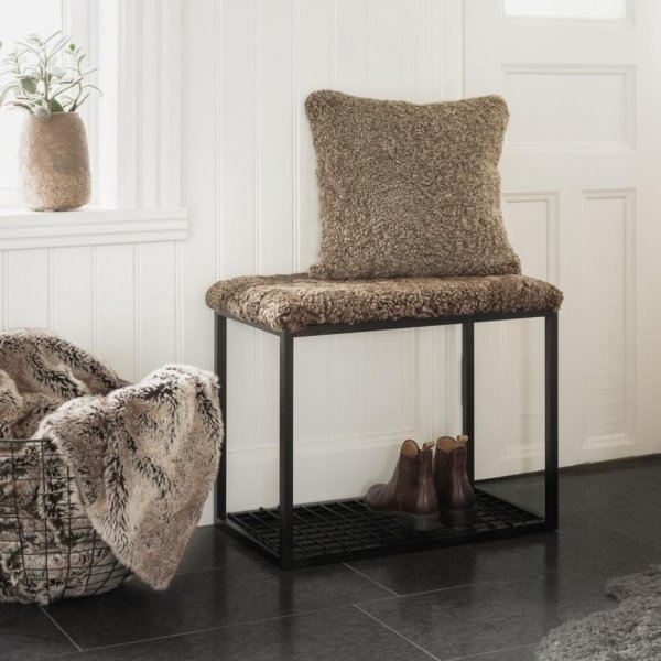 Palle sittb�nk Ljusbrun/svart - 60 x 35 x 50 cm