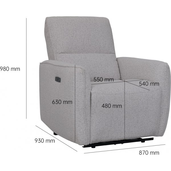 Ftlj Cinema elektrisk recliner - Ljus boucl