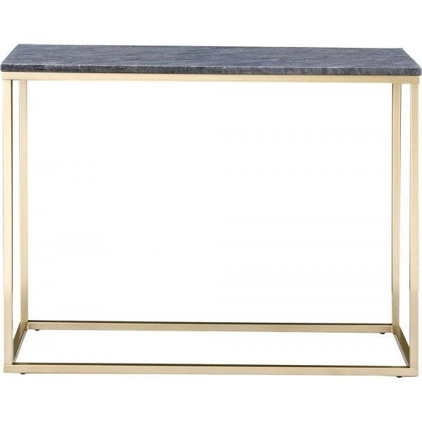 Accent konsolbord 100 - Gr marmor / Mssingsfrgat underrede