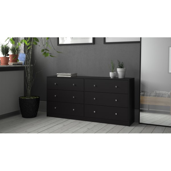May zwarte ladekast met 6 lades May zwarte ladekast met 6 lades