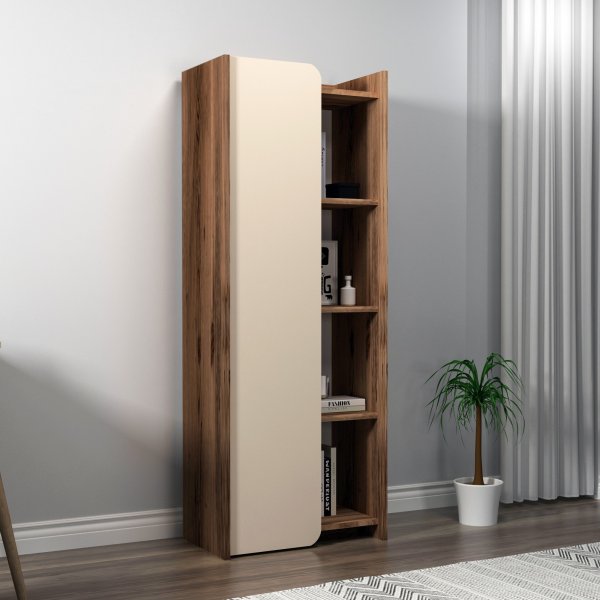 Bibliothque Suave - Noyer clair/beige