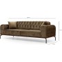 Siesta Capitone 3-sits soffa - Brun
