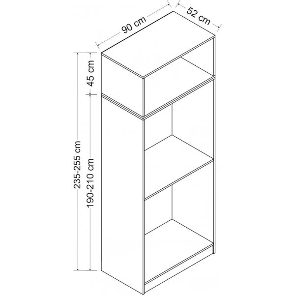 Larett kledingkast met bovenkast, 90 cm - Wit Larett kledingkast met bovenkast, 90 cm - Wit