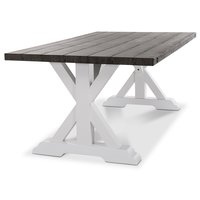 Provence matbord 230 cm - Vit / Brun Provence matbord 230 cm - Vit / Brun