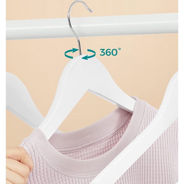 Cintre, bois, 44,5 cm, paquet de 50 - Blanc Cintre, bois, 44,5 cm, paquet de 50 - Blanc