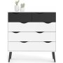 Commode Oslo  5 tiroirs - Blanc/noir