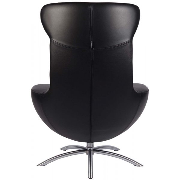 Hjellegjerde Baloo f�t�lj - Svart (L�der) / borstat st�l