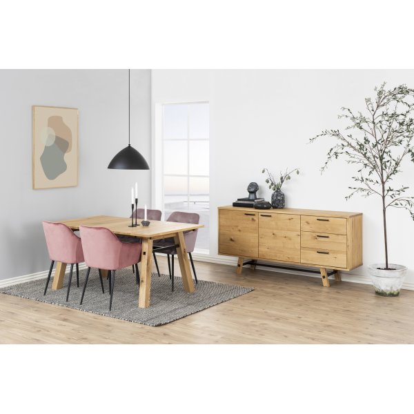 Fauteuil Brooke - Rose/noir