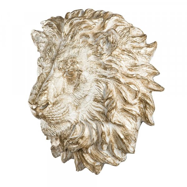 Vggdekoration Lejon - Guld/vit