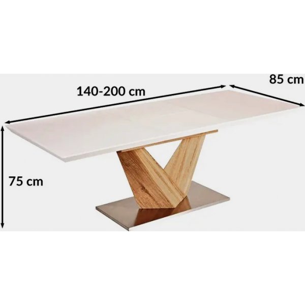 Table à manger extensible Taylor 85x140-200 cm - Chêne Sonoma/blanc Table à manger extensible Taylor 85x140-200 cm - Chêne Sonoma/blanc