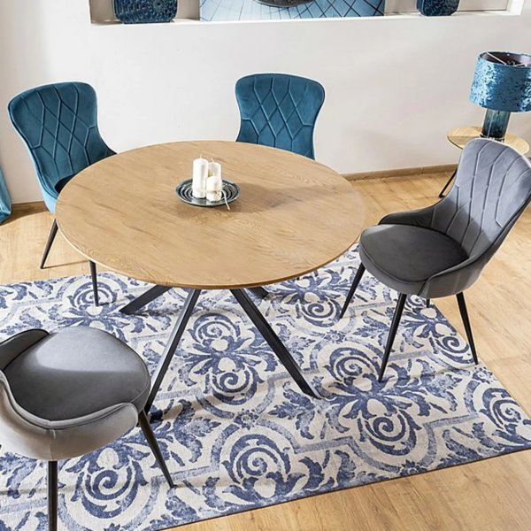 Aster matbord 120 cm - Ek/svart Aster matbord 120 cm - Ek/svart