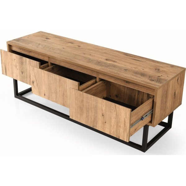 Banc multimdia Tilsim 140 cm - Noir/pin