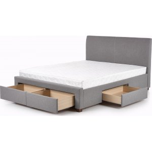 Arijana 160x200 cm grå sängram med förvaring + Möbelvårdskit för textilier