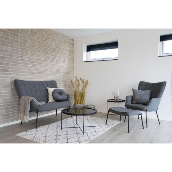 Glasgow 2-sits soffa - Gr�/svart