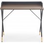 Lachlan skrivbord 90 x 50 cm - Valnt/Svart/Mssing