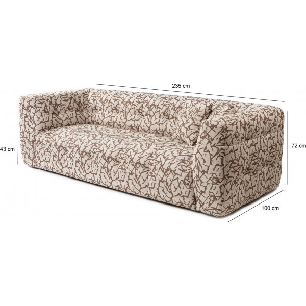 Cady 3-sits soffa - Beige/brun Cady 3-sits soffa - Beige/brun