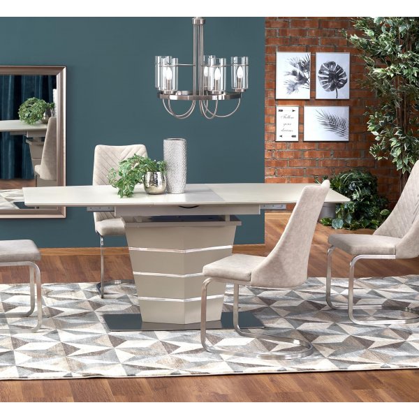 Table  manger extensible Randi 140-180 cm - Champagne / Chrome