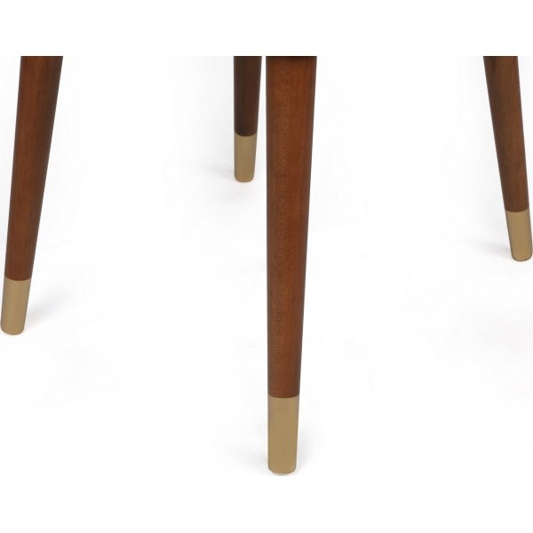 Hugo eetkamerstoelen set - Beige/walnoot/goud Hugo eetkamerstoelen set - Beige/walnoot/goud