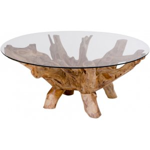 Amazonas Table basse 110 x 110 cm - Teck/verre