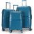 Valise Oslo bleue avec serrure  code lot de 3 valises cabine