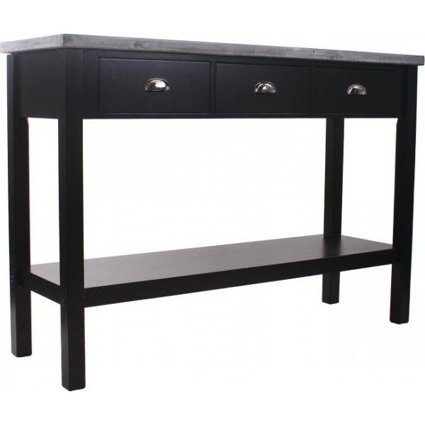 Hugo avlastningsbord med 3 ldor 110x36 cm - Svart