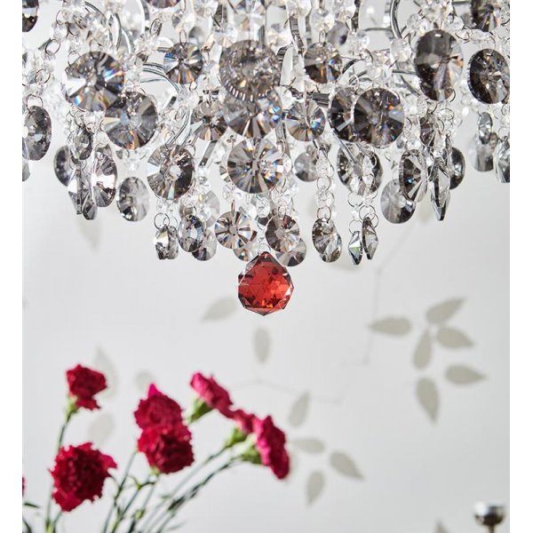 Hidden Gem kristal krona 40 cm - Krom/klar/rökfärg Hidden Gem kristal krona 40 cm - Krom/klar/rökfärg