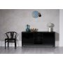 Revel sideboard 160 cm - Svart / Mrktonat glas