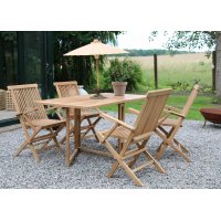 Saltö utematgrupp klaffbord med 4 st karmstolar - Teak Saltö utematgrupp klaffbord med 4 st karmstolar - Teak