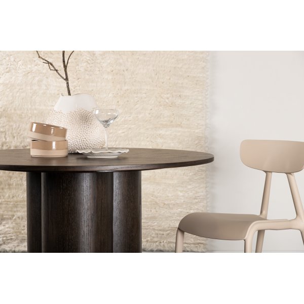 Table à manger ronde Olivia 110 cm en daim Table à manger ronde Olivia 110 cm en daim