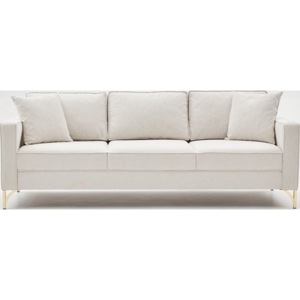 Canapé 3 places Berlin - Blanc crème/or Canapé 3 places Berlin - Blanc crème/or