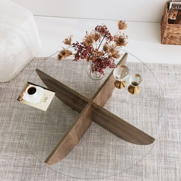 Lily salontafel Ø90 cm - Walnoot Lily salontafel Ø90 cm - Walnoot