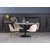 Groupe de salle  manger Plaza, table en marbre avec 4 chaises en velours Plaza - Beige/Blanc/Noir