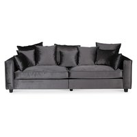 Brandy Loungesoffa 3-sits soffa - mörkgrå (sammet)