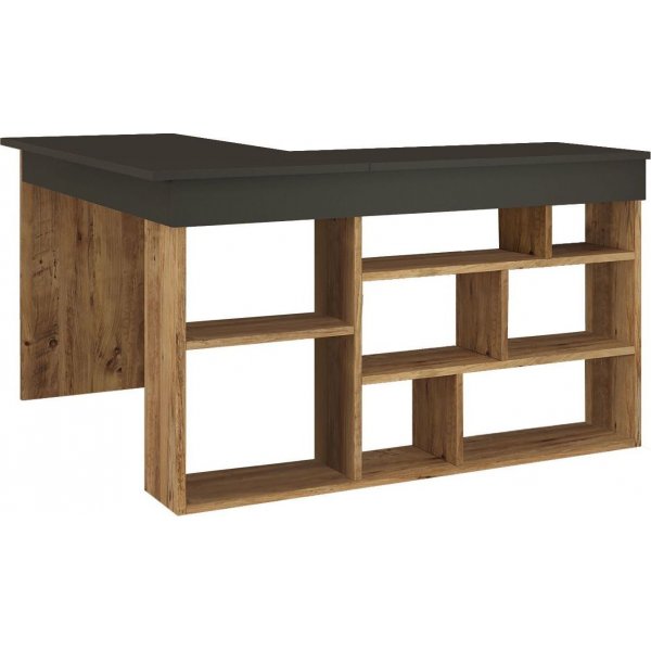 Bureau d\\\'angle Tywin 129x120 cm - Pin/noir