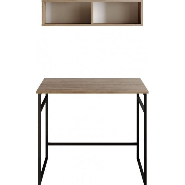 Bureau Gama 90x60 cm - Noyer/noir