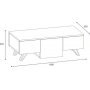 Asker soffbord 100 x 50 cm - Vit/valnt