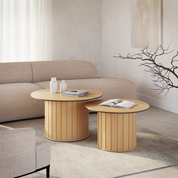 Table basse Rotto Ø80 cm - Chêne Vicence/noir Table basse Rotto Ø80 cm - Chêne Vicence/noir