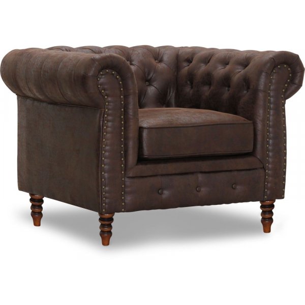 Fauteuil Chesterfield Cambridge - Tissu vintage