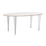 Bailey matbord oval - Vit-laminat/krom strlben