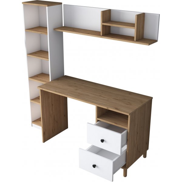Bureau Hanna 15, 120 x 50 cm - Noyer/blanc Bureau Hanna 15, 120 x 50 cm - Noyer/blanc