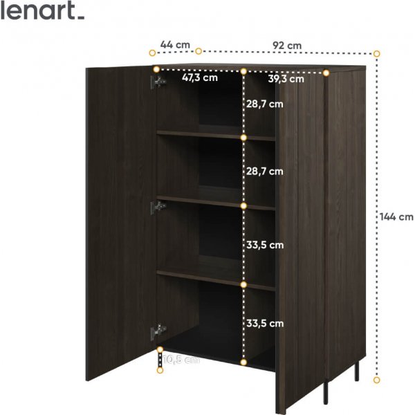 Piemonte skåp - Portland ask/svart Piemonte skåp - Portland ask/svart