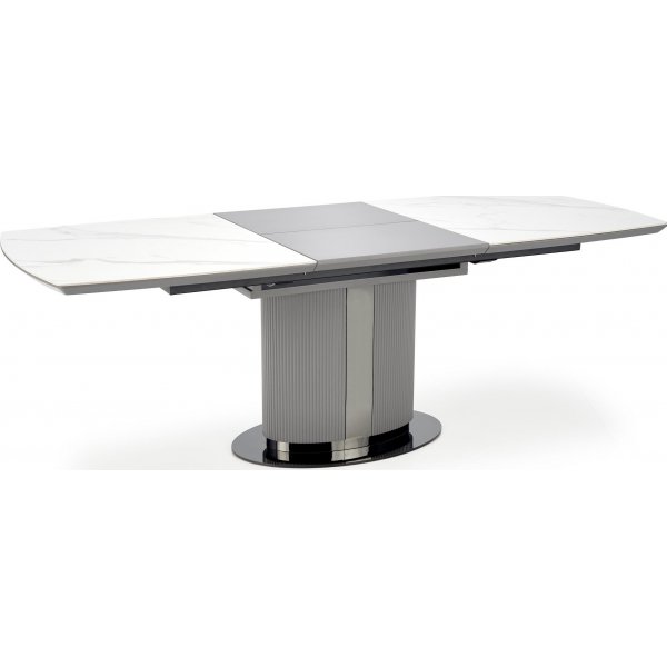 Table à manger Dancan 160-220 x 90 cm - Marbre blanc/gris Table à manger Dancan 160-220 x 90 cm - Marbre blanc/gris