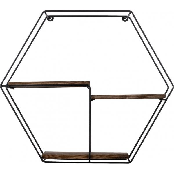 Narcissus wandplank - Zwart/walnoot