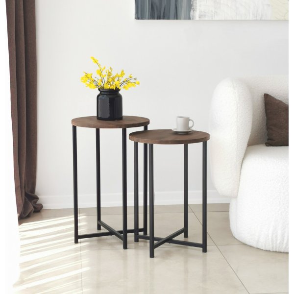 Table basse Neta Ø35/35 cm - Noyer Table basse Neta Ø35/35 cm - Noyer