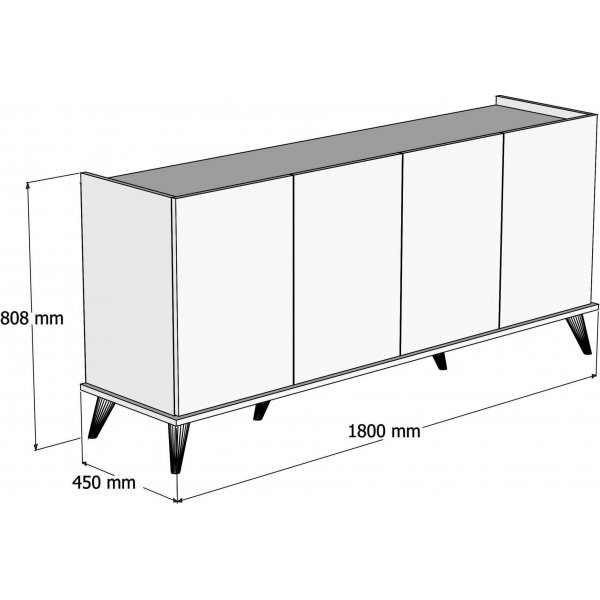 Buffet lgant - Noyer/marbre noir