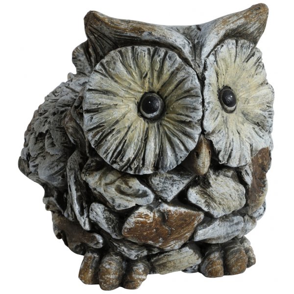 Trdgrdskonst klok Uggla - H22 cm