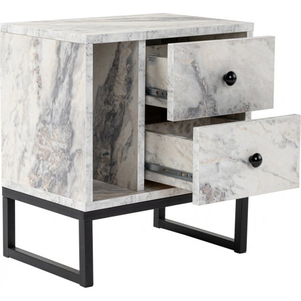 Glimmer sngbord - Freesia marmor/svart