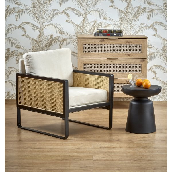 Fauteuil Ilario - Noir/beige Fauteuil Ilario - Noir/beige