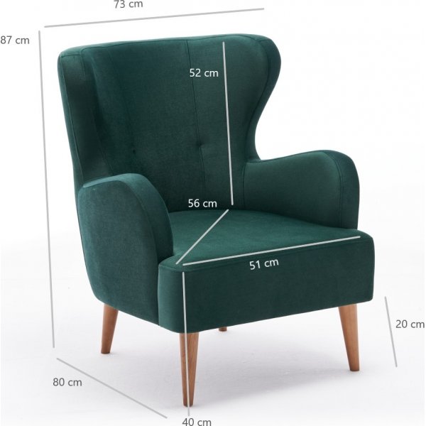 Fauteuil Karina - Vert pétrole Fauteuil Karina - Vert pétrole