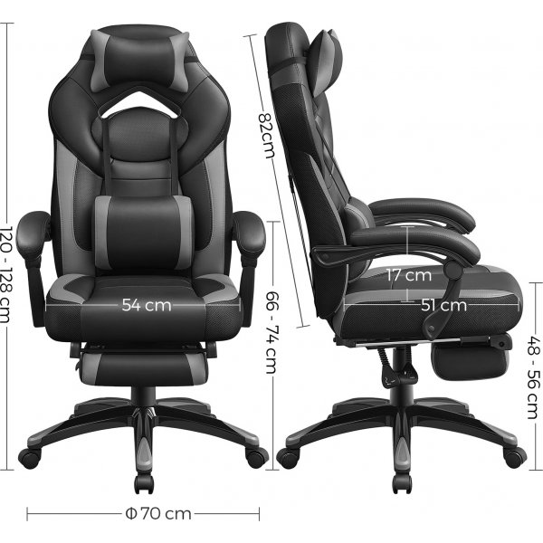 Chaise de bureau Waldemar - Noir/gris